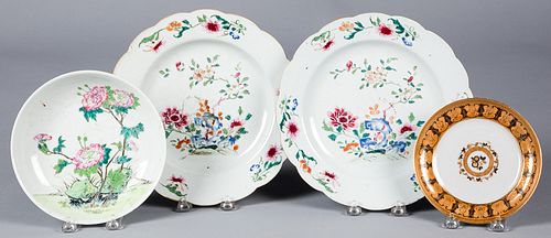 Four Chinese porcelain plates, 19th c.
