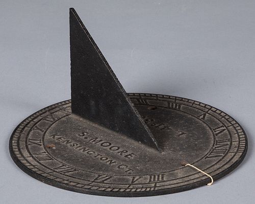 Connecticut iron sundial by S. Moore, Kensington