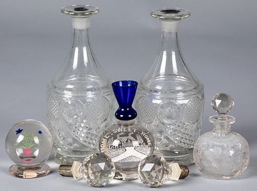 Group of glass to include two decanters, etc.