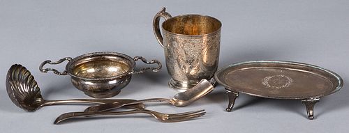 English silver tablewares, 18th/19th c., 13.9 ozt.