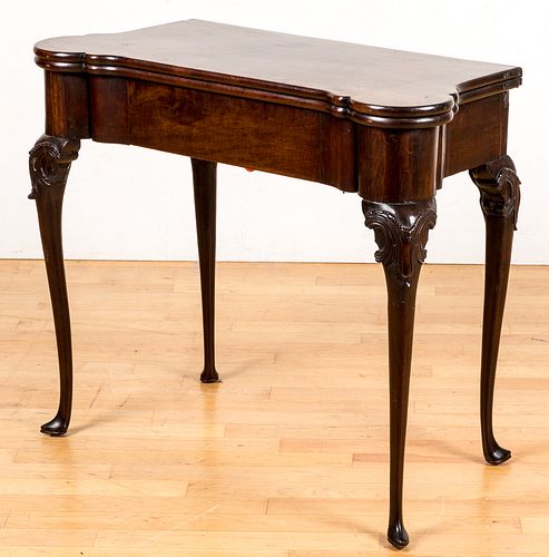 George II mahogany card table, mid 18th c.