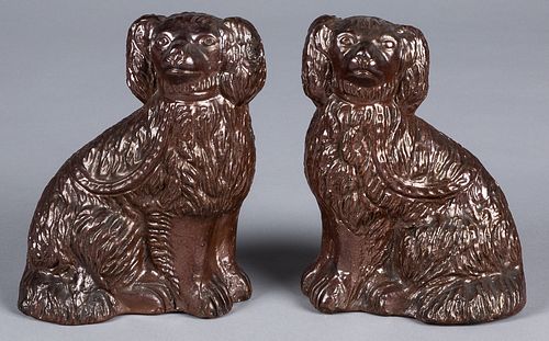 Pair of sewer tile spaniels