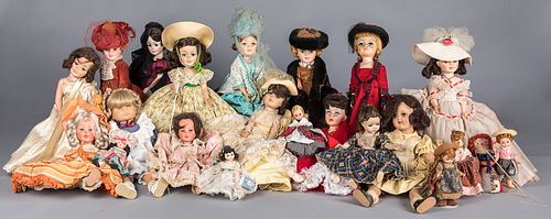 Large group of modern dolls