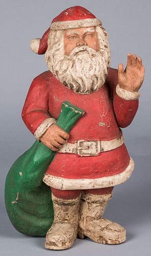 Carved and painted Santa Claus counter figure