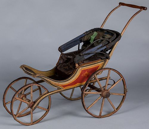 Painted doll stroller, late 19th c.