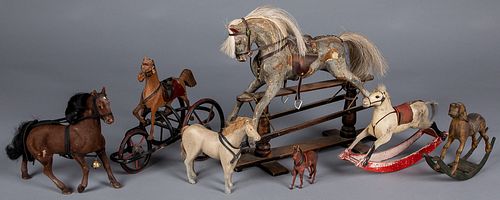 Group of doll horse toys, 20th c.