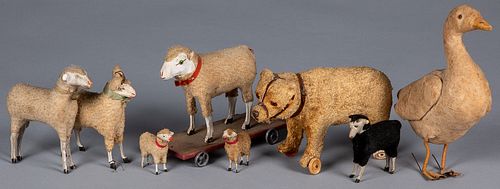 Group of stick leg sheep, ca. 1900