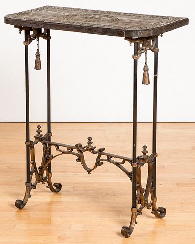 Small oak and iron pier table