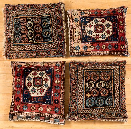 Four oriental bagface pillows