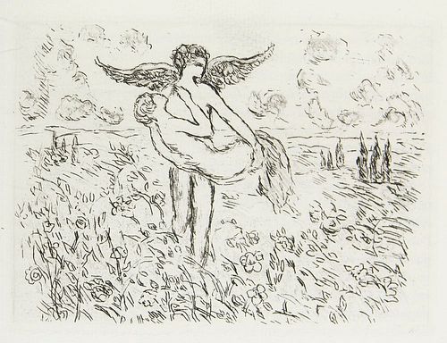 La Fontaine, Jean de Les Amours de Psyche et Cupidon. Mit 38 teils ganzseitigen Original-Radierungen von Pierre Laprade. Paris, Desoer, 1926. X Seiten