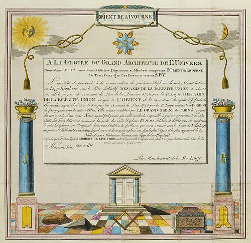   Archiv der Freymäurer-Loge zu Livorno, so wie solches im Jahr 1800 auf Befehl des Grossherzogs von Toscana gerichtlich in Beschlag genommen. Mit 1 g