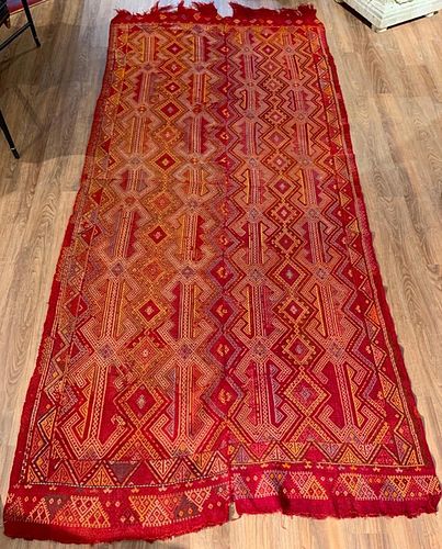 Turkish Flatweave Carpet, 9'11.5" x 4'8"