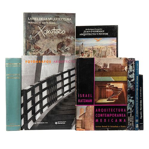 Libros sobre Arquitectura en México. Arquitectura Prehispánica / La Arquitectura Contemporánea Mexicana. Pzs: 8.