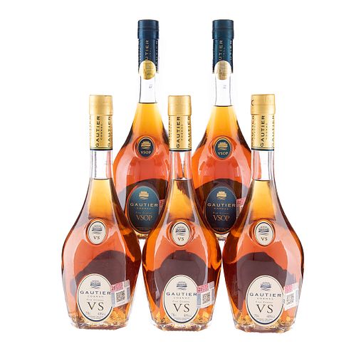 Gautier. V.S.O.P. y V.S. Cognac. France. Piezas: 5. En presentaciones de 700 ml.