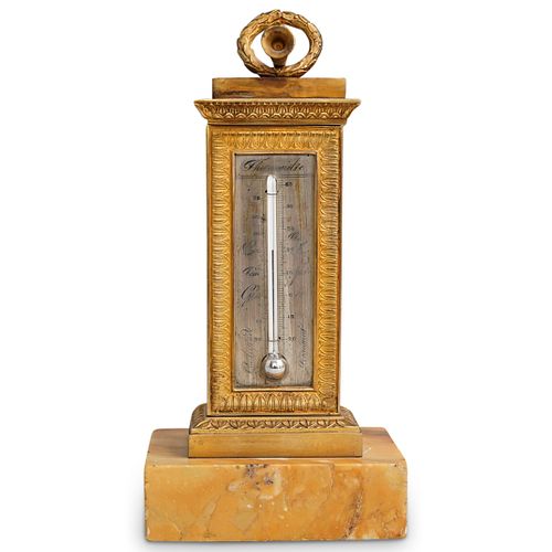 French Empire Bronze Thermometer