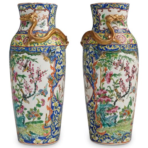 Antique Chinese Famille Porcelain Vases