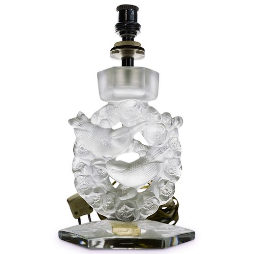 Lalique Crystal "Mesanges" Lamp
