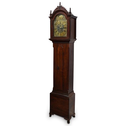Antique New England Cherry Tall Case Clock