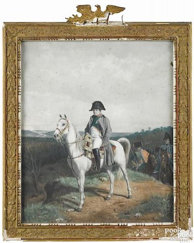 After Meissonier, color lithograph of Napoleon, 14 3/4'' x 12''.