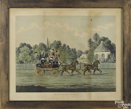 Two English color coaching engravings, 19th c., 12 1/4'' x 21 3/4'' and 13 3/4'' x 18''.