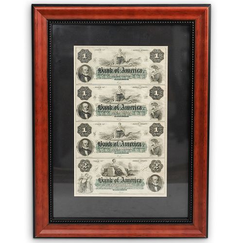 Bank of America 1860s Rhode Island Remainder Note Sheet