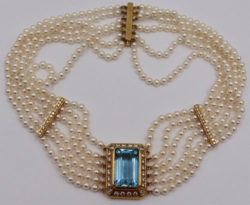 JEWELRY. Aquamarine Necklace, GIA No. 6214822410.