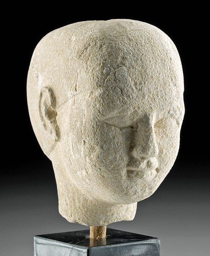 Egyptian Sandstone Male Head Sculptor's Model