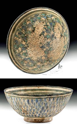 13th C. Persian Il-Khanid Glazed Pottery Bowl ex-Malter
