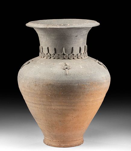 Very Large Korean Silla Dynasty Grayware Pottery Jar