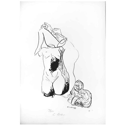 JOSÉ CLEMENTE OROZCO, Sin título, Firmada fechada 1945, Zincografía 173/200, 50 x 34.5 cm | JOSÉ CLEMENTE OROZCO, Untitled, Signed, Dated 1945, Zincog