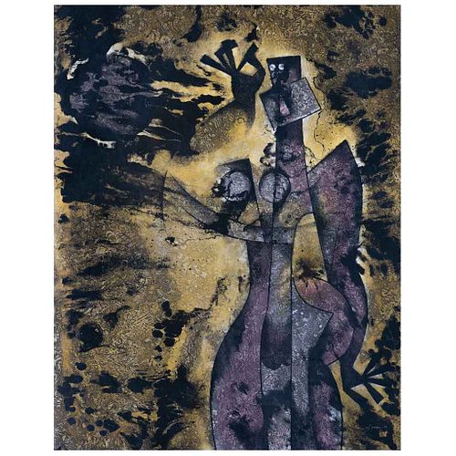 BYRON GÁLVEZ, Sin título, Firmada y fechada 92, Acrilografía 5/75, 110 x 85 cm | BYRON GÁLVEZ, Untitled, Signed and dated 92, Acrylograph 5/75, 43.3 x