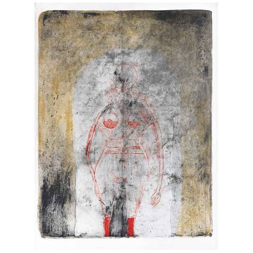 RUFINO TAMAYO, Mujer en rojo, 1969, Firmada, Litografía P. de A. XIV/XX, 69.7 x 54.5 cm | RUFINO TAMAYO, Mujer en rojo, 1969, Signed, Lithograph P. de
