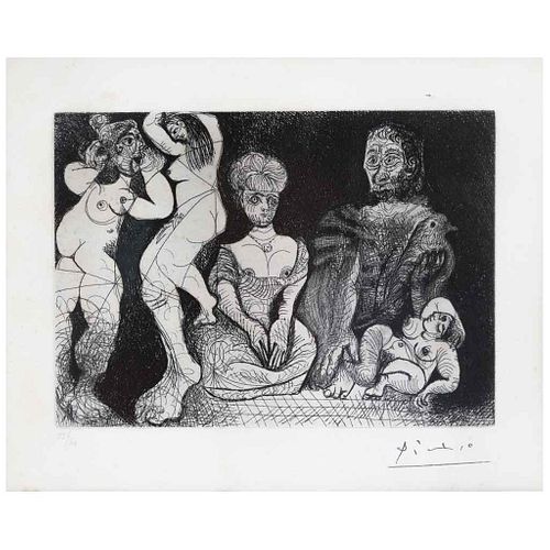 PABLO PICASSO, Sin título, Firmada en plancha, Litografía 13/50, 22 x 27 cm | PABLO PICASSO, Untitled, Signed on plate, Lithograph 13/50, 8.6 x 10.6" 