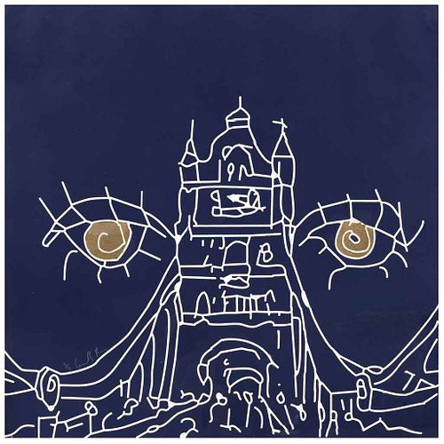 EMILIANO GIRONELLA PARRA, Tal multitud fluia sobre el puente de Londres, Firmado Huecograbado 3 / 3, 117.5 x 117.5 cm | EMILIANO GIRONELLA PARRA, Tal 