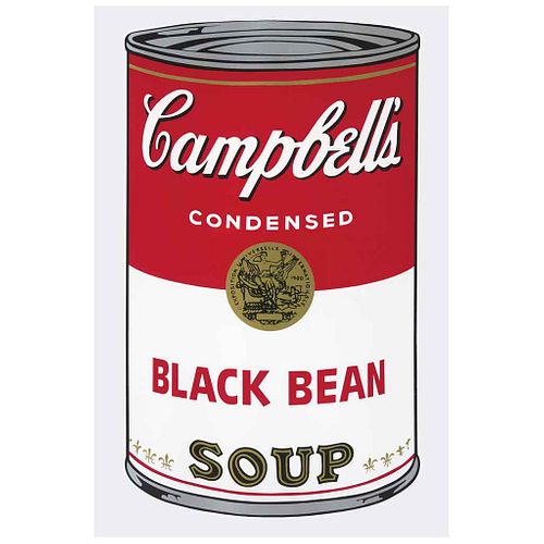 ANDY WARHOL, II. 44 : Campbell's Black Bean Soup, Con sello en la parte posterior, Serigrafia sin numero de tiraje, 81 x 48 cm | ANDY WARHOL, II. 44 :