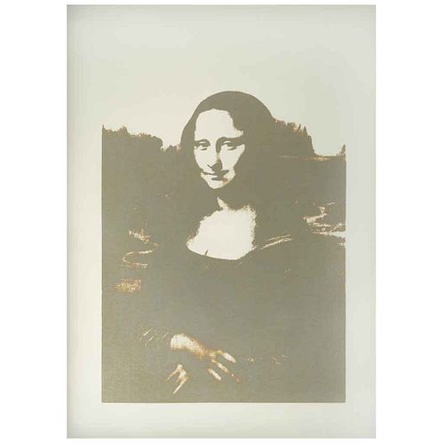 ANDY WARHOL, Mona Lisa #3 - Metallic on Vellum, Con sello en la parte posterior, Serigrafía 103 / 2500, 86 x 75 cm, Con certificado | ANDY WARHOL, Mon