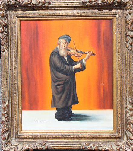 Abraham Straski (1903 - 1987) Jewish Man w/ Violin