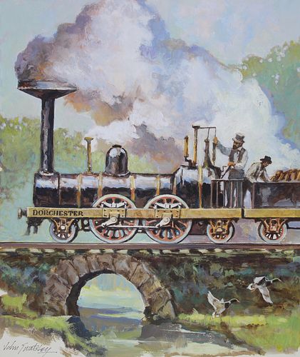 John Swatsley (B 1937) "Dorchester Locomotive" Oil