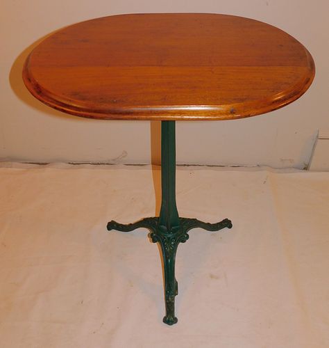 ANTIQUE IRON AND WOOD TABLE