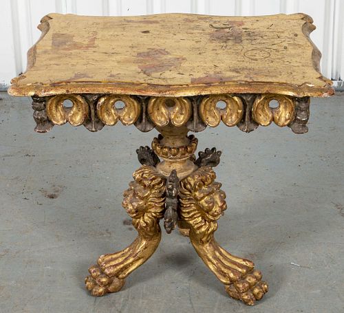 Italian Rococo Style Giltwood Side Table