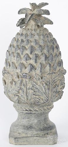 Contemporary composition pineapple garden ornament, 13 1/2'' h.