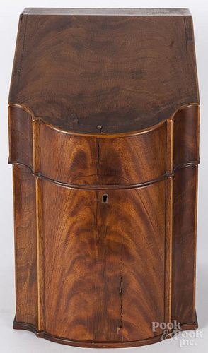 English mahogany knife box, 19th c., 14 1/2'' h.