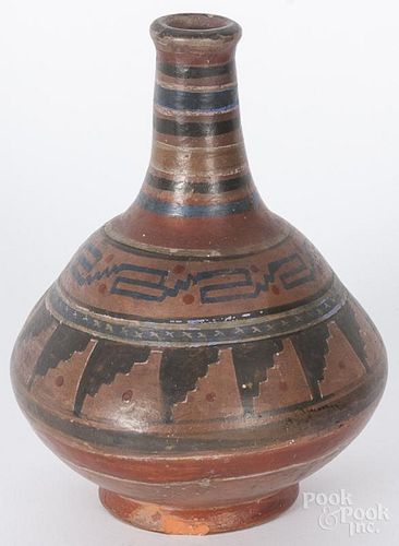 South American pottery vase, 19th c., 7 1/4'' h.