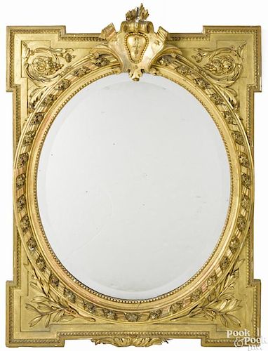 Victorian giltwood mirror, late 19th c., 35 1/2'' x 26 1/2''.