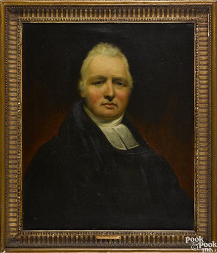 Attributed to Archibald Skirving (British 1749-1819), oil on canvas portrait of Reverend John Boak