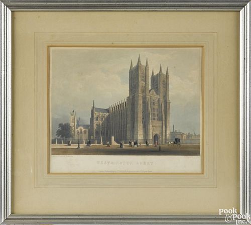 Two Day & Son English lithographs, 19th c., to include Westminster Abbey and St. Paul's Cathedral