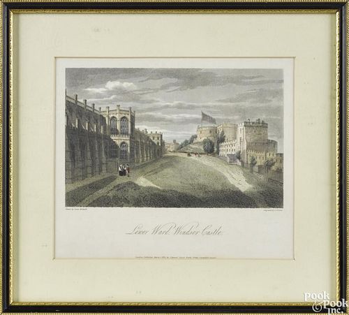 Two English engravings of Windsor Castle, 19th c., one engraved by J. C. Armytage, 5'' x 7''