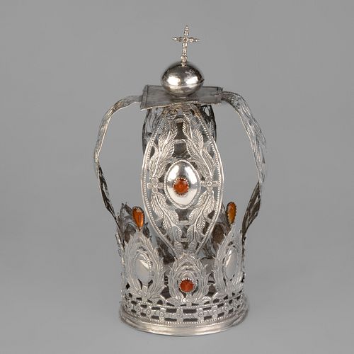 Spanish Colonial, Mexico, Sterling Silver Crown, 19th Century