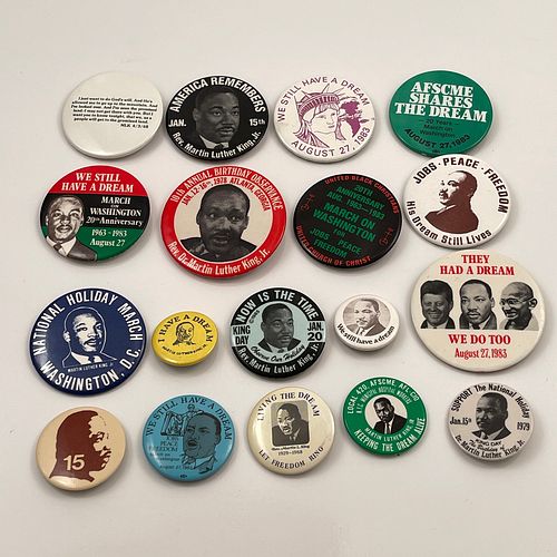 Group of 72 MLK Martin Luther King Civil Rights Buttons