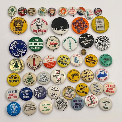 75 Older Vintage Environmental Cause Issue Buttons